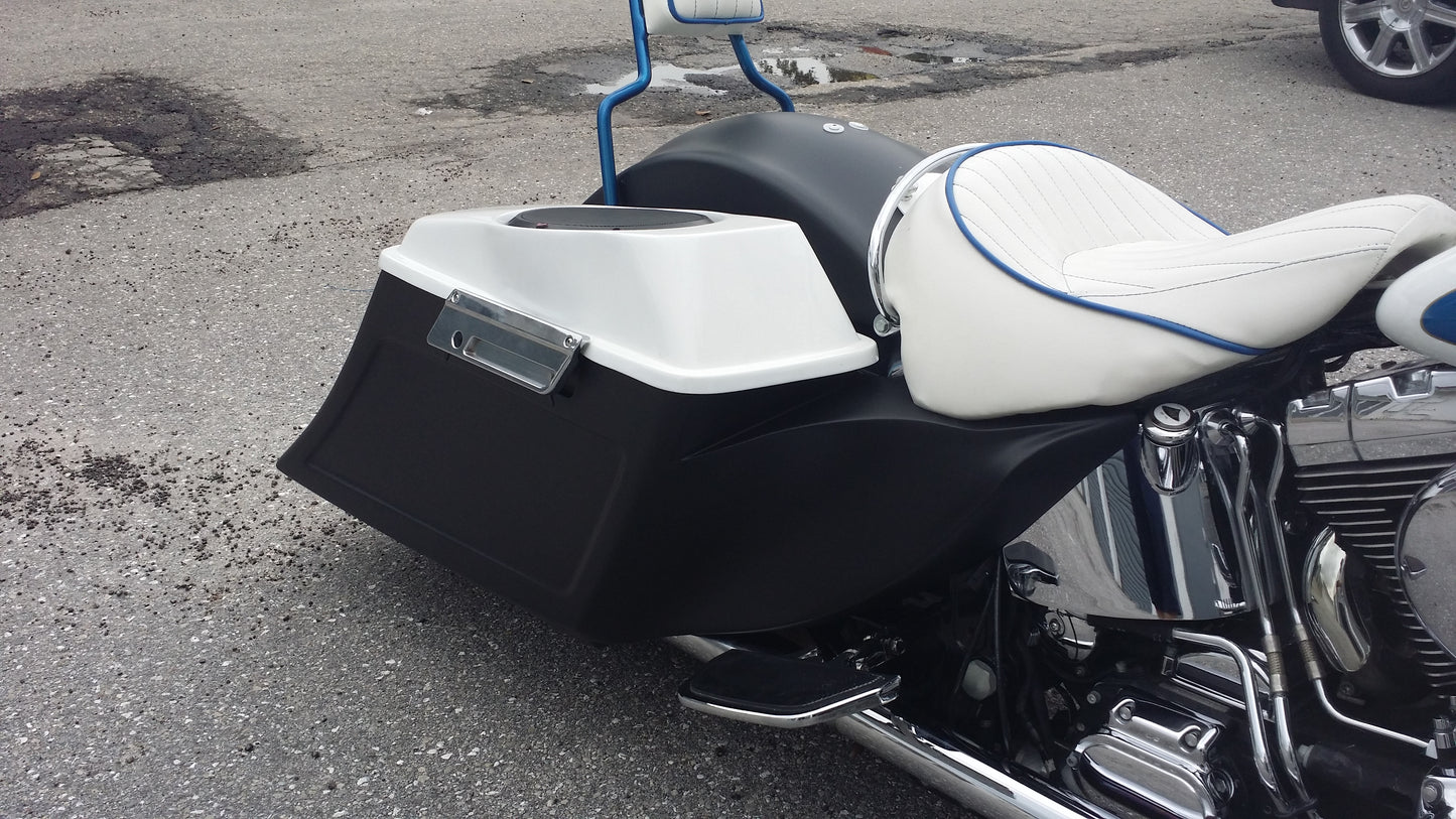 Harley Davidson Softail Classic Fatboy 6" Down 9" Back Saddlebags & Overlay Fender
