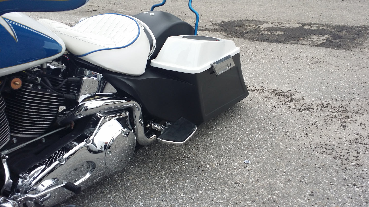 Harley Davidson Softail Classic Fatboy 6" Down 9" Back Saddlebags & Overlay Fender