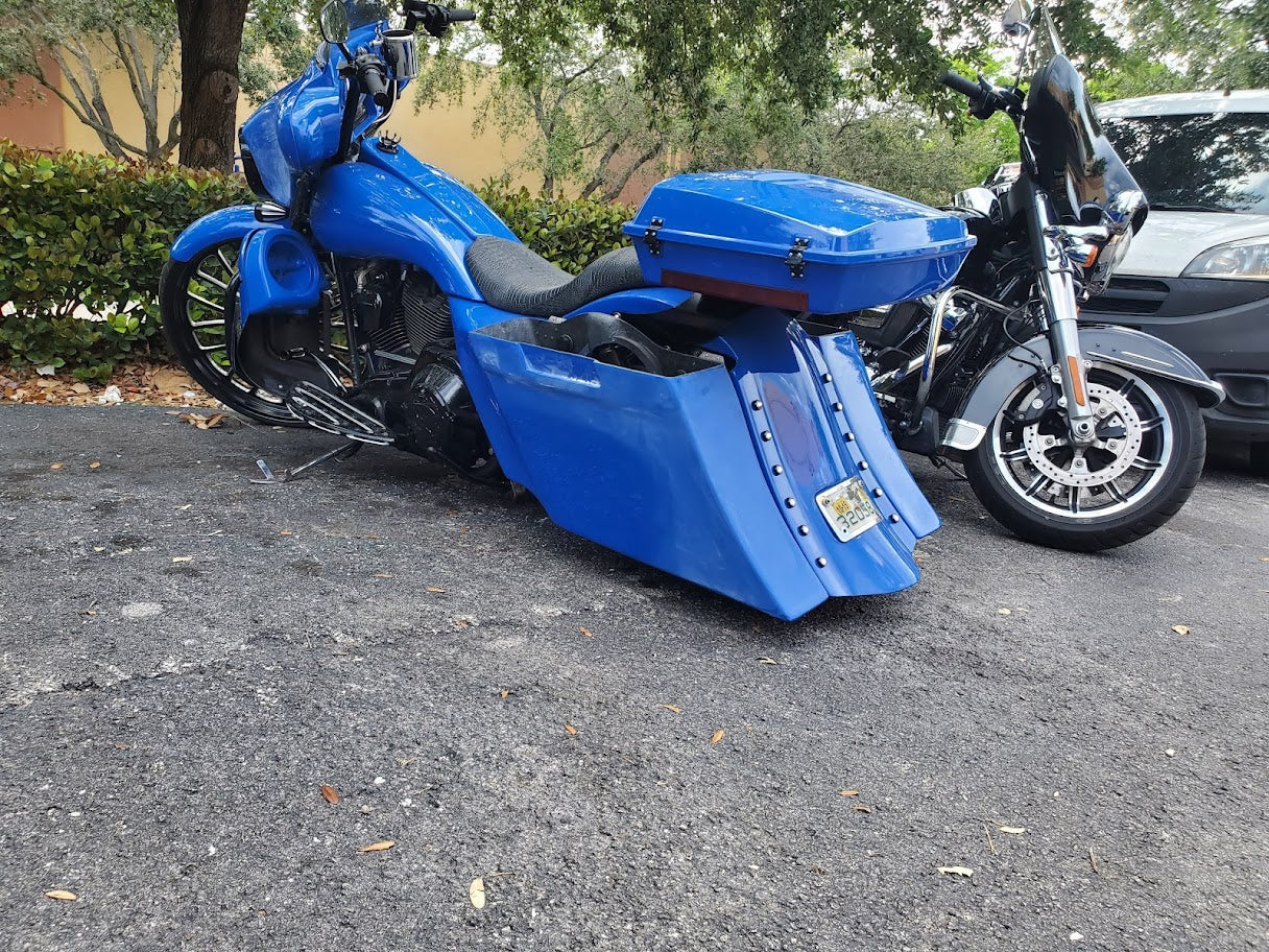 Harley Davidson 6" Down 9" Back Slope Saddlebags & Overlay Fender - Bike Life Nation