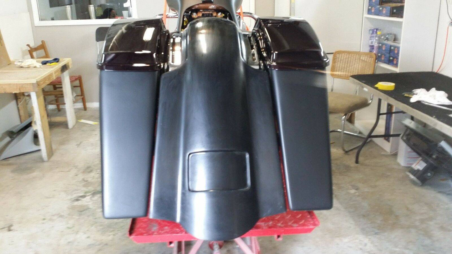 2014- 5 1/2" Saddlebags Fender Stock Lids Harley Davidson No Exhaust Stretched - Bike Life Nation