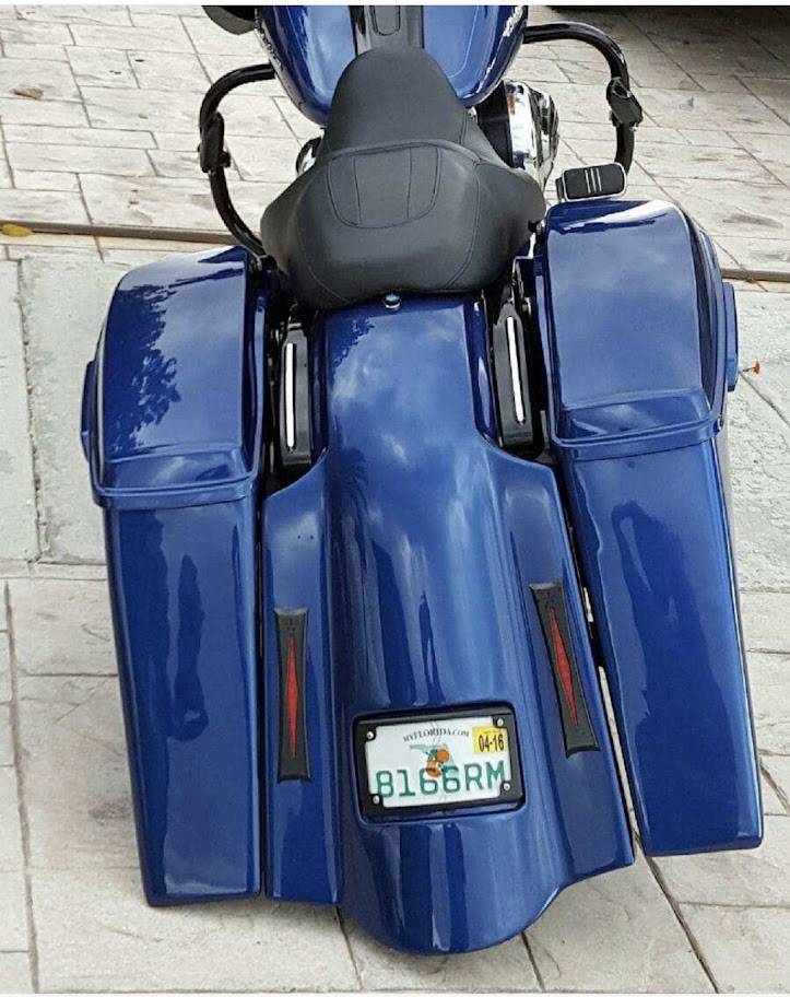 2014- 5 1/2" Saddlebags Fender Stock Lids Harley Davidson No Exhaust Stretched - Bike Life Nation