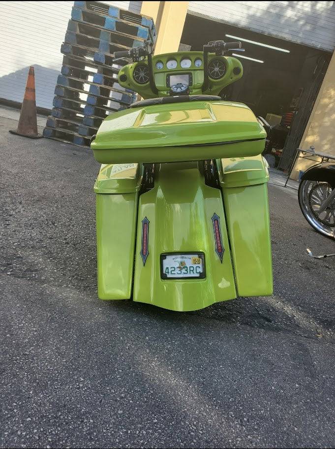 2014- 5 1/2" Saddlebags Fender Stock Lids Harley Davidson No Exhaust Stretched - Bike Life Nation