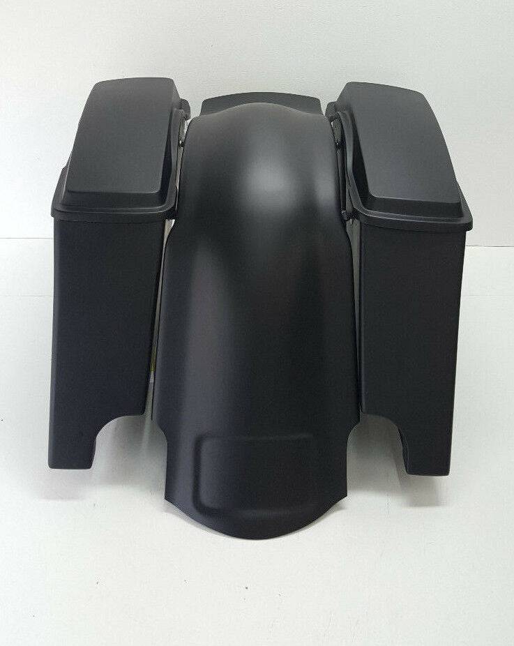 4" Inch Harley Davidson Saddlebags Overlay Fender Stock Lids Dual Cutout FLH - Bike Life Nation