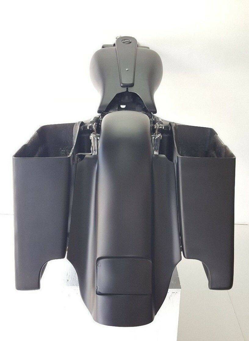 Harley Davidson Fiberglass 4" Stretched Saddlebags/ Rear Replacement Fender Dual - Bike Life Nation