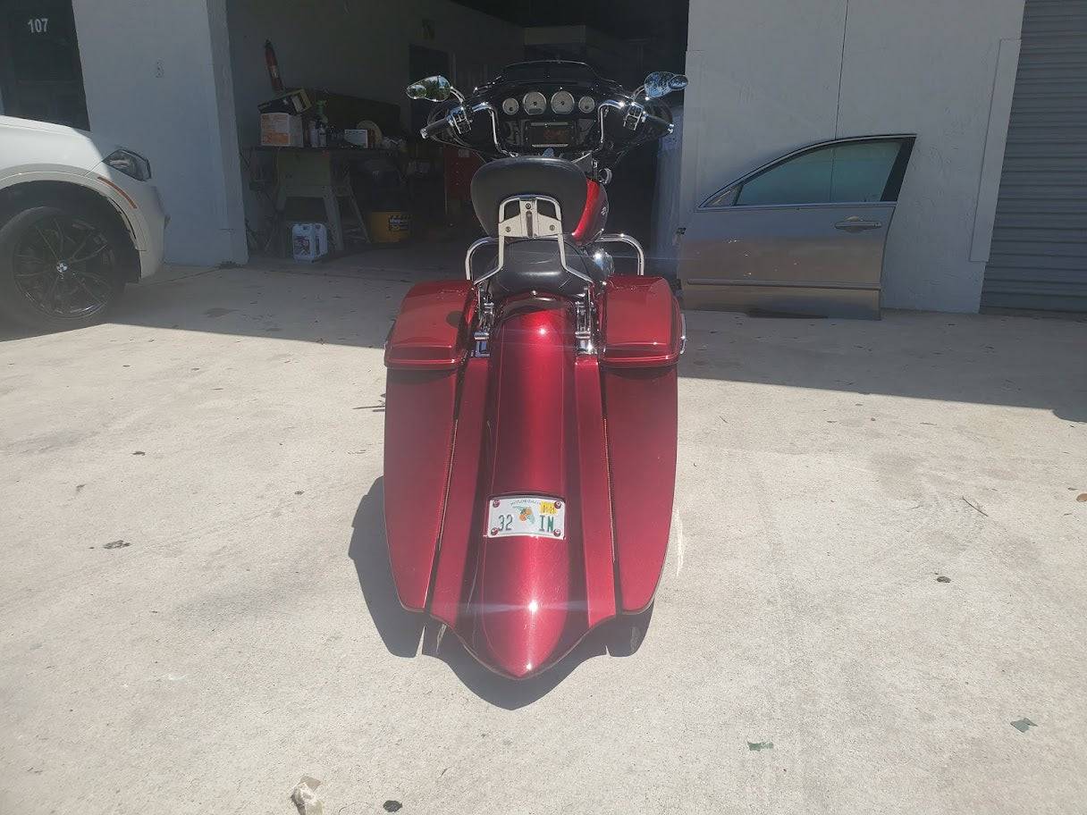Harley Davidson Flh Touring 7" Down 14" Back Scallop Stretched Saddlebags - Bike Life Nation