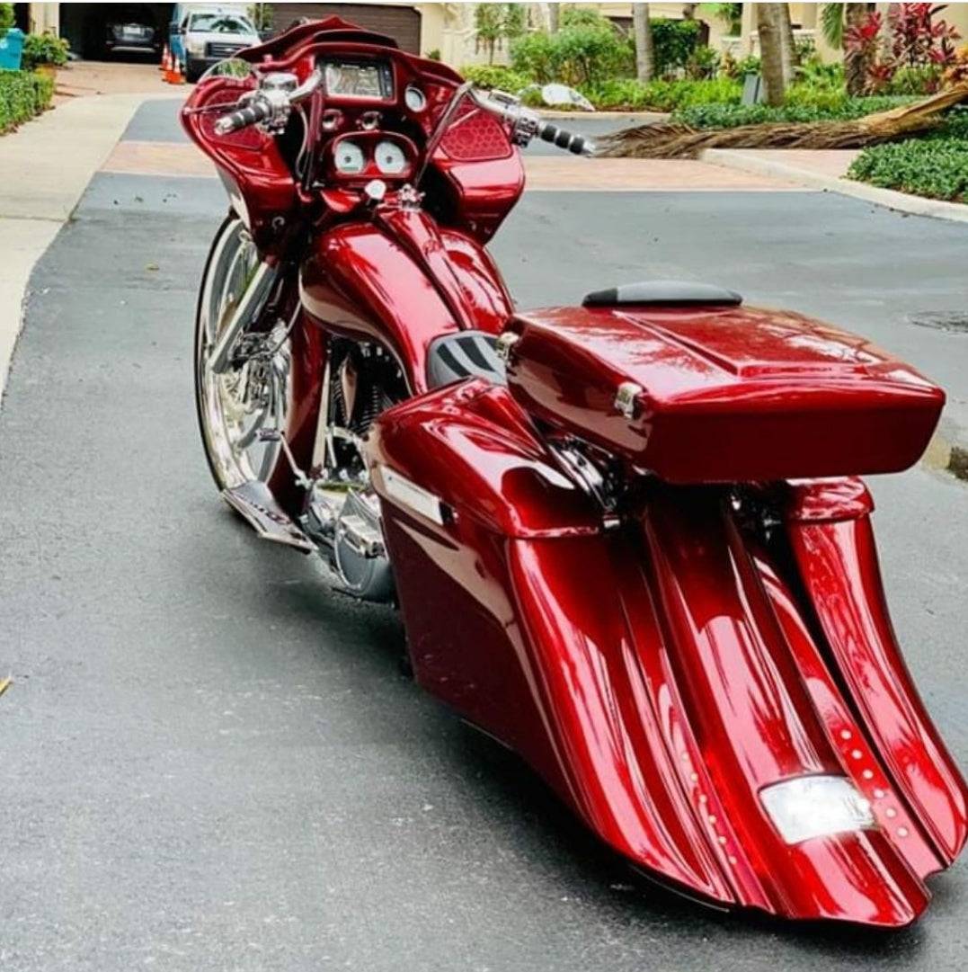 Harley Davidson Flh Touring 8" Down 18" Back Addict Stretched Saddlebags - Bike Life Nation