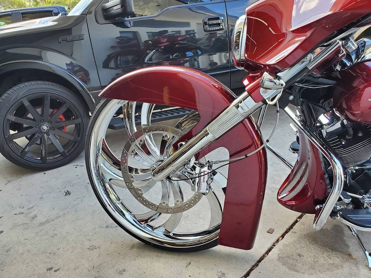 32" Fiberglass Front Stretched FL Fender Harley Davidson Touring/ Bagger - Bike Life Nation