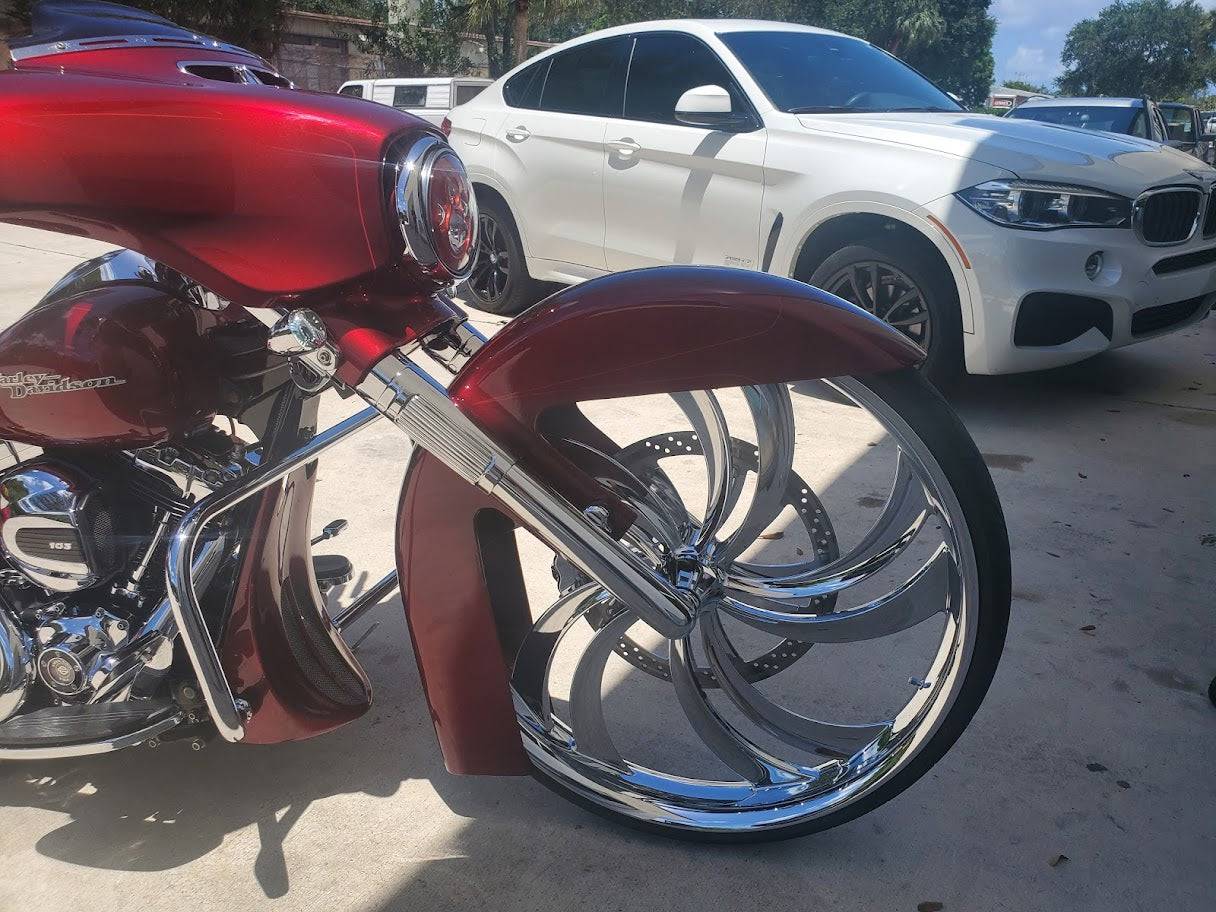 32" Fiberglass Front Stretched FL Fender Harley Davidson Touring/ Bagger - Bike Life Nation