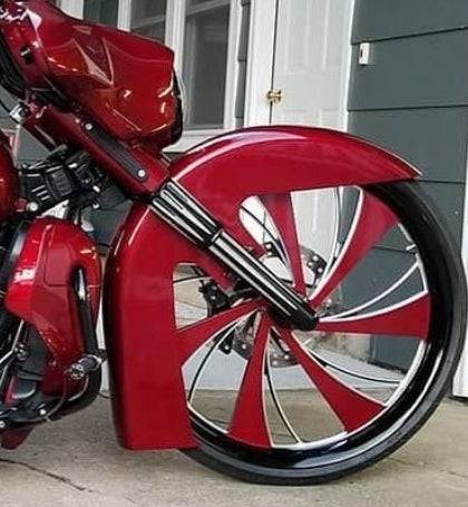 32" Fiberglass Front Stretched FL Fender Harley Davidson Touring/ Bagger - Bike Life Nation