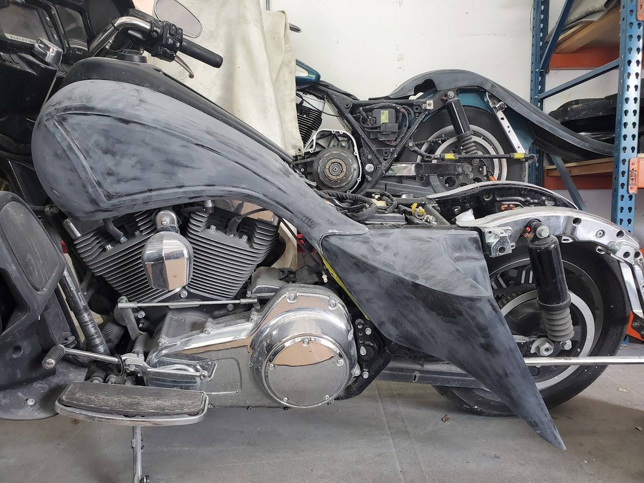 Harley Davidson Stretched Extended 6 Gallon tank Scalloped Shroud Covers 2008-Current - Bike Life Nation