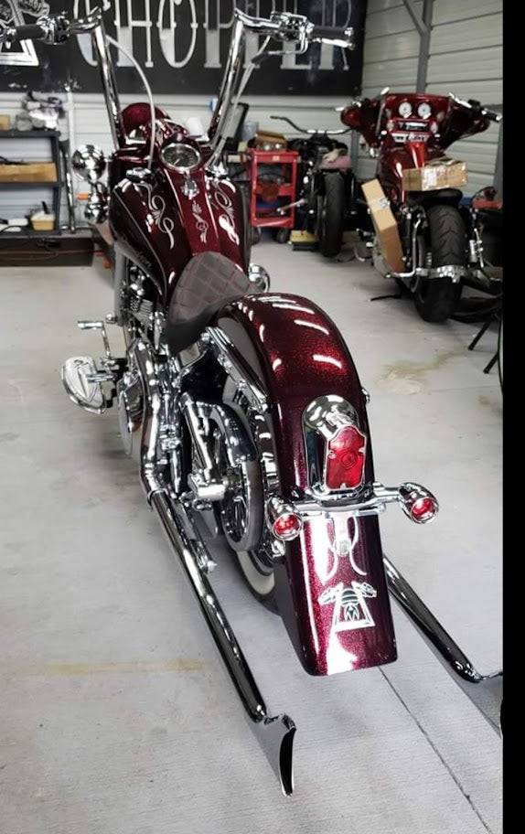 Harley Davidson Softail Fl Classic Heritage Cholo Stretched Rear Fender