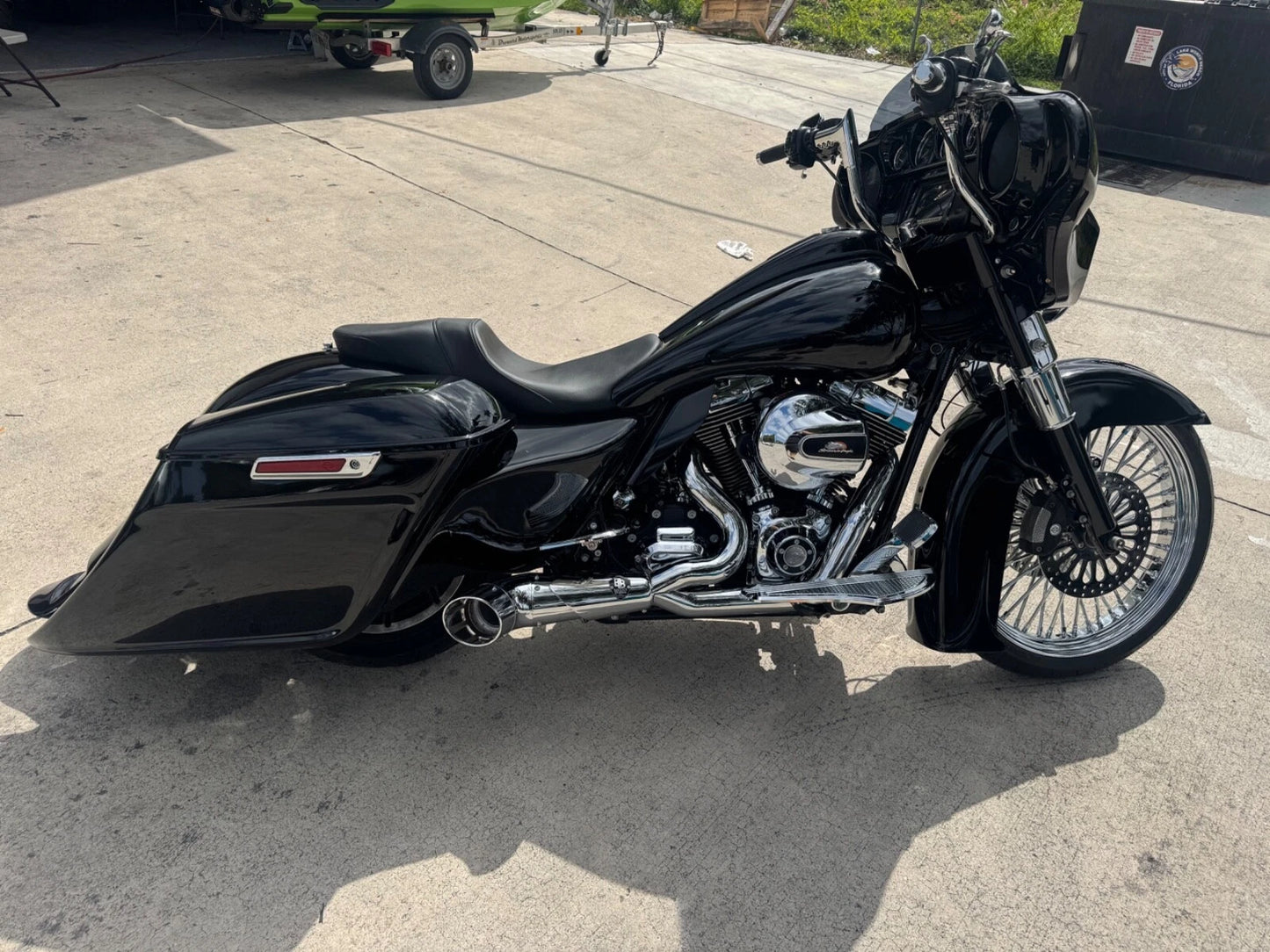 Harley Davidson 6" Down 12" Back  Reborn Stretched Saddlebags & Fender
