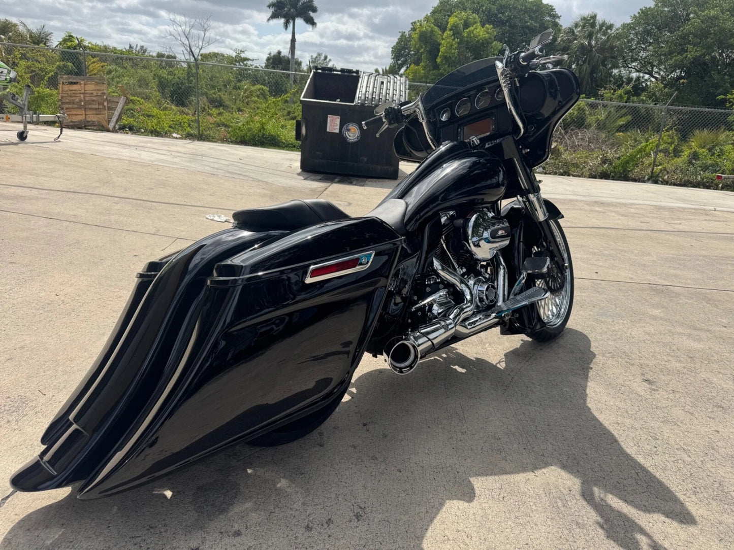 Harley Davidson 6" Down 12" Back  Reborn Stretched Saddlebags & Fender