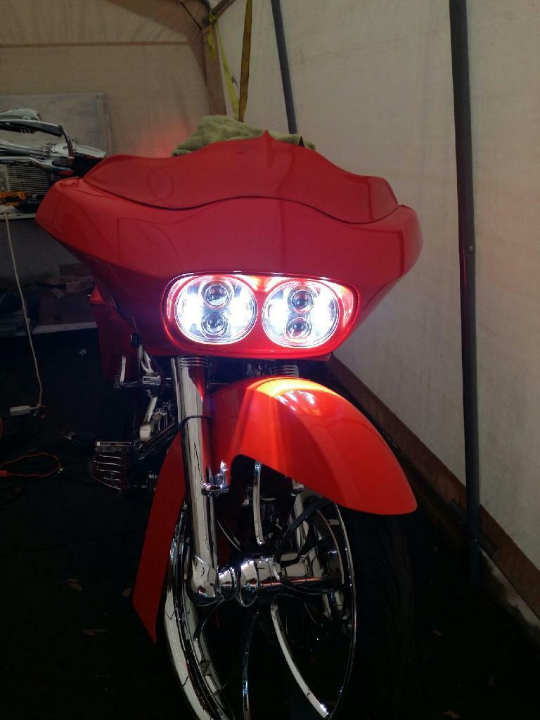Road glide Harley Davidson projector Headlight Touring Roadglide 7" Chrome Led